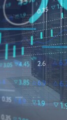 Poster - Animation of stock market data processing against computer server room