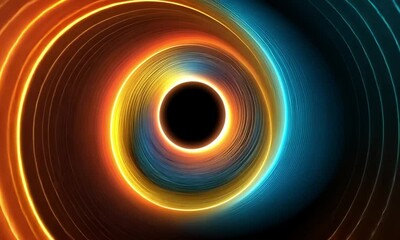 Poster - Tunnel Vision Rings around a black center, colored spectrum