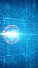 Poster - Animation of data processing over euro symbols
