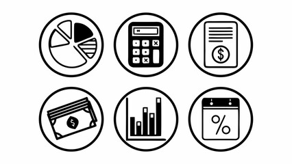 Poster - Financial icons representing business growth and planning