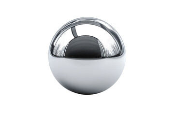 Poster - Chrome sphere orb reflecting light minimalism abstract art object still life product rendering on transparent background