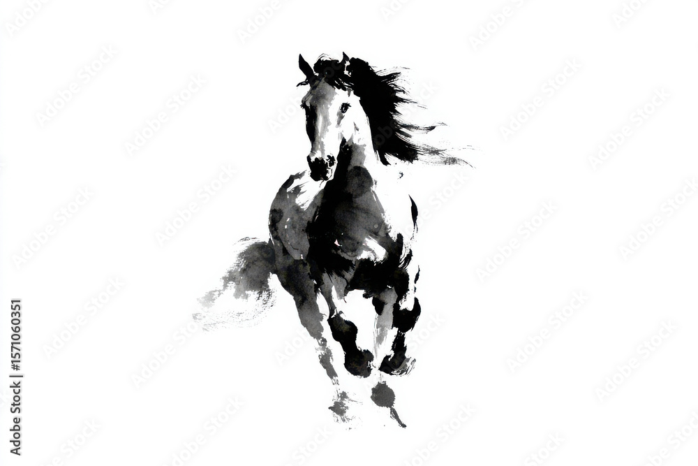 2026 year of the horse ink art for lunar new year chinese zodiac Stock ...