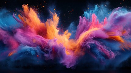 Wall Mural - Abstract explosion of vibrant colors
