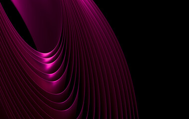 Fototapete - Modern Pink Purple Flowing Ribbons Design - Contemporary Digital Art with Luminous Gradient Curves