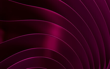 Fototapete - Abstract Purple Magenta Curved Lines Background - Dark Elegant Wave Pattern with Neon Glow Effects