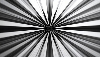 Aufkleber - Abstract Black and White Radiating Lines: A Visual Representation of Speed and Movement