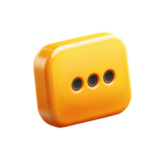 Poster - Orange Message Bubble Icon with Three Dots Communication Typing Indicator on transparent background