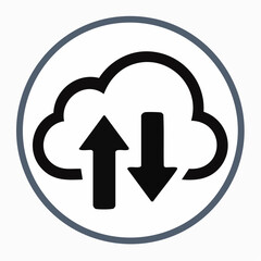 Poster - Upload and download cloud icon for web applications, representing data transfer or sync in a modern, scalable graphic design.