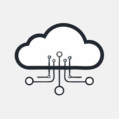 Poster - Conceptual cloud computing graphic depicting data network connections for scalable designs or software representations.