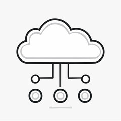 Poster - Creative graphic of a cloud network connection showcasing technology and computing, ideal for system designs and presentations.