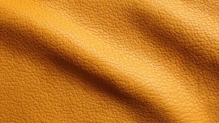 Fototapete - Yellow leather texture close-up with natural grain and shadows, flat lay with blank space for product display