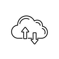 Fototapete - Cloud icon with upward and downward arrows, representing uploading and downloading.
