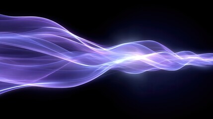 Poster - Ethereal Light Waves in Dreamlike Violet and Blue Tones