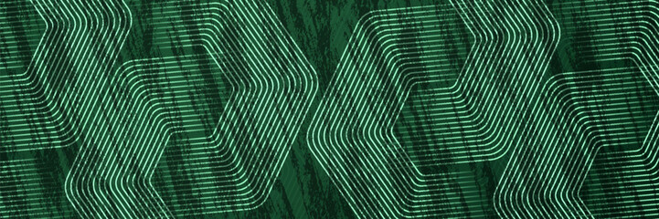Poster - Green cyberspace hexagonal background. Hexagonal grid technology pattern. vector ilustration