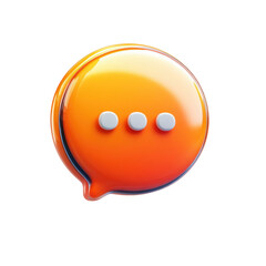 Poster - Chat Bubble Orange Icon Notification Vector Graphic Trendy Design on transparent background