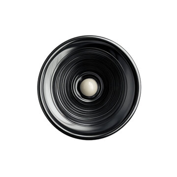 Abstract metallic concentric circles sphere art design round shape studio on transparent background