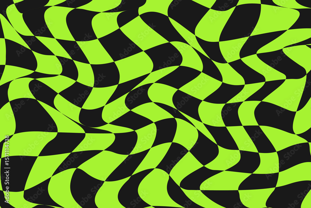 Wavy Checkered Illusion. High-resolution warped checkerboard pattern ...