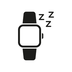 Poster - Smartwatch With Sleep Tracking Solid Icon. Sleep Monitoring, Rest Analysis, And Health Tracking Silhouette Symbol. Wearable Technology For Better Sleep. Isolated Vector Illustration