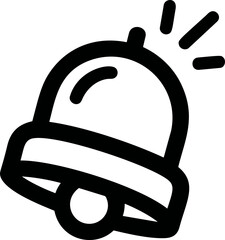 Fototapete - Black and white notification bell icon with ringing lines