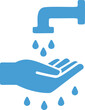 © labirint - Blue icon of handwashing under a water tap with droplets falling