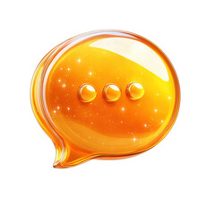 Poster - Glossy 3D message notification icon design chat bubble with dots on transparent background