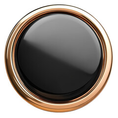 Poster - Round Metal Frame Button Graphic Design Element Black Glossy Circle on transparent background