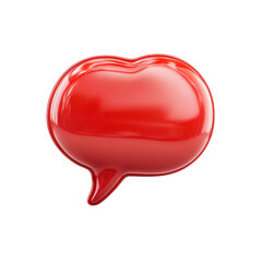 Aufkleber - Red Glossy Speech Bubble Icon on Black Conversation Dialogue Message UI on transparent background