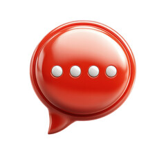 Poster - Red Glossy Speech Bubble Icon Messaging Notification Chat Dialogue UI on transparent background
