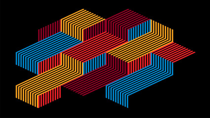 Poster - Abstract vector artistic geometric background, dynamic art wallpaper, neo geometry design, rhythmic decoration.