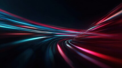 Aufkleber - Enter a world of motion and energy with this 4k highspeed light animation featuring vibrant trails of red and blue. The fusion of color and speed embodies the essence of modern innovation