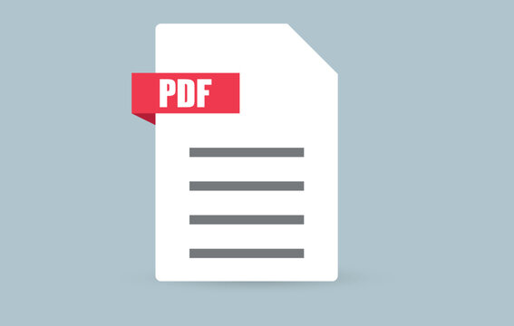PDF document annotation icon in flat style. Icon for the application