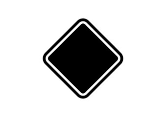 Fototapete - Sleek Diamond-Shaped Traffic Sign Icon for Highway Caution Collections