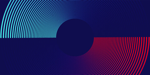 Aufkleber - Abstract blue background with glowing curved lines. Shiny blue swirl curve lines design. Spiral lines. Geometric oval pattern. Futuristic technology concept. Vector illustration