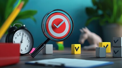 Poster - Desk scene showing strategic focus tools