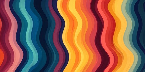 Poster - Colorful wavy stripes creating a vibrant abstract background