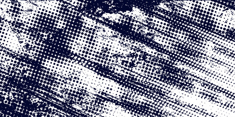 Aufkleber - Dots halftone white \u0026 blue color pattern gradient grunge texture background. Dots pop art comics sport style vector illustration