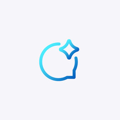 Poster - Ai inspired symbol showcasing a blue circle and star design, perfect for tech and digital themes.