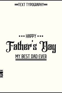 Happy Father's Day Modern StylishLettering Text Vertical