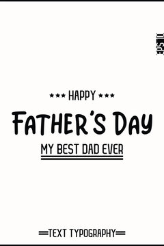 Happy Father's Day Modern Stylish Typography Text Vertical Template