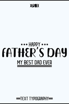 Happy Father's Day Modern Calligraphy Text Element Vertical Template