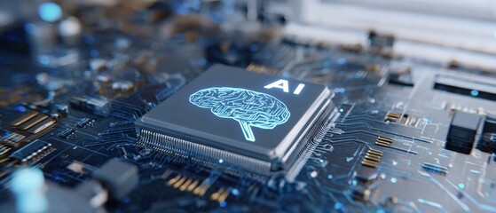 Poster - The AI Microchip Showcasing Advanced Technology in Modern Electronics