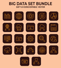 Poster - A comprehensive big data set bundle for digital application ui design and business solutions with soft vector icons