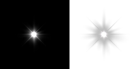 Wall Mural - white sparkle png. vector light shine with transparent background, lens glare, sun flare and special