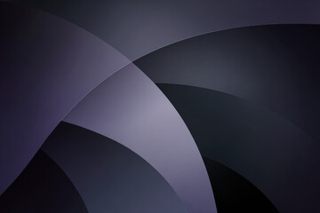 Aufkleber - Smooth monochrome abstract background with overlapping curved shapes, creating modern and calming visual identity in dark tones, perfect for minimalist design projects