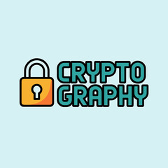 Poster - Secure Cryptography Concept Art with Lock Icon