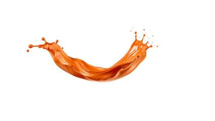 Fototapete - Dynamic orange liquid burst against transparent backdrop showcasing fluid motion