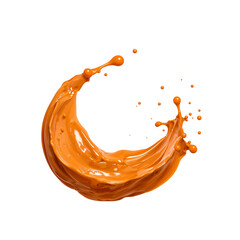 Fototapete - Dynamic burst of vibrant orange liquid, an isolated fluid sculpture against simplicity