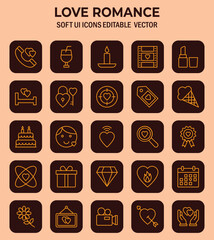 Poster - Delicate Romance Icons: A Collection of Softly Styled Symbols Celebrating Love and Connection