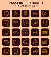 Poster - Versatile transport icons offering a modern visual language for interfaces and graphic design projects emphasizing