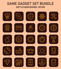 Poster - diverse game icon set for application development and interface designs for modern mobile experience